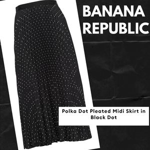Banana Republic Polkadot Pleated Midi Skirt
